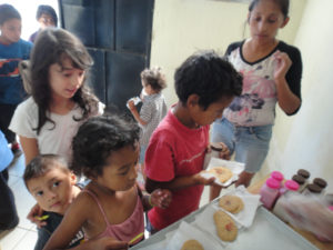 In Guatemala City Plenty is supporting a program that is supplementing the diets of hundreds of under-nourished children with soymilk and protein-enriched cookies three days a week.