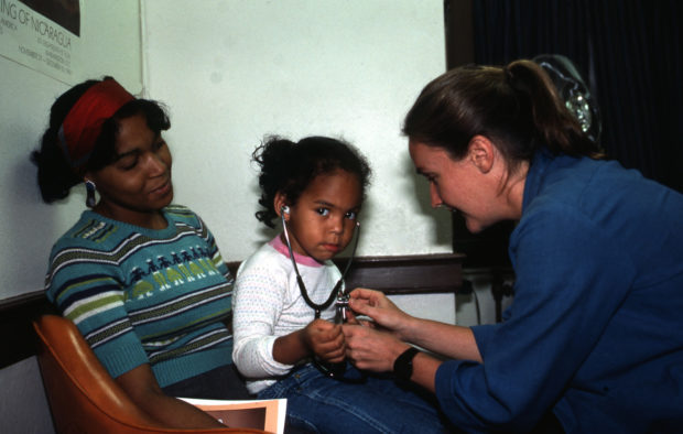 little girl and stethoscope